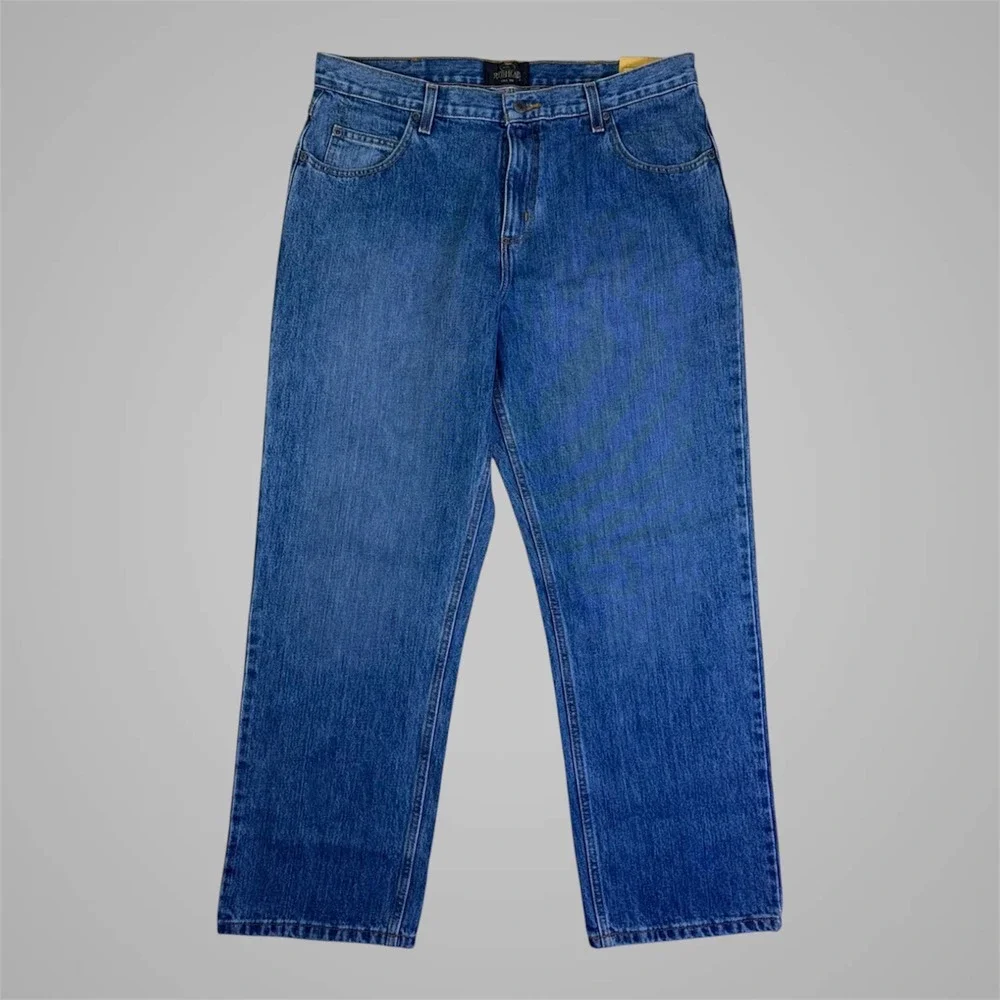 RedHead Mens Easy Fit Straight Leg Denim Jeans Blue 36x30 9050-AS Work Utility